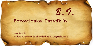 Borovicska István névjegykártya